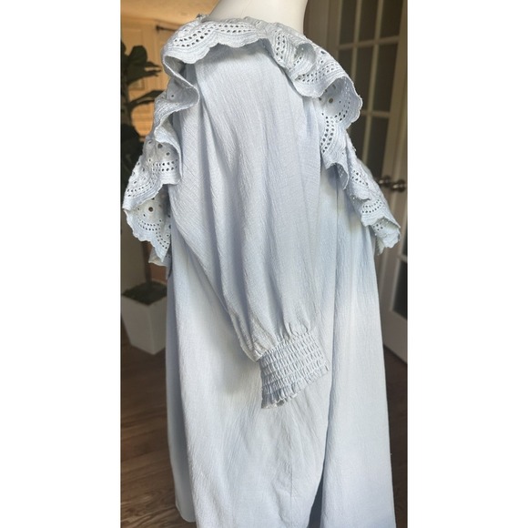 Charlie Holiday Women's Blue Dress 3/4 Sleeve Scoop Neck Pullover Size 8 - Picture 3 of 6